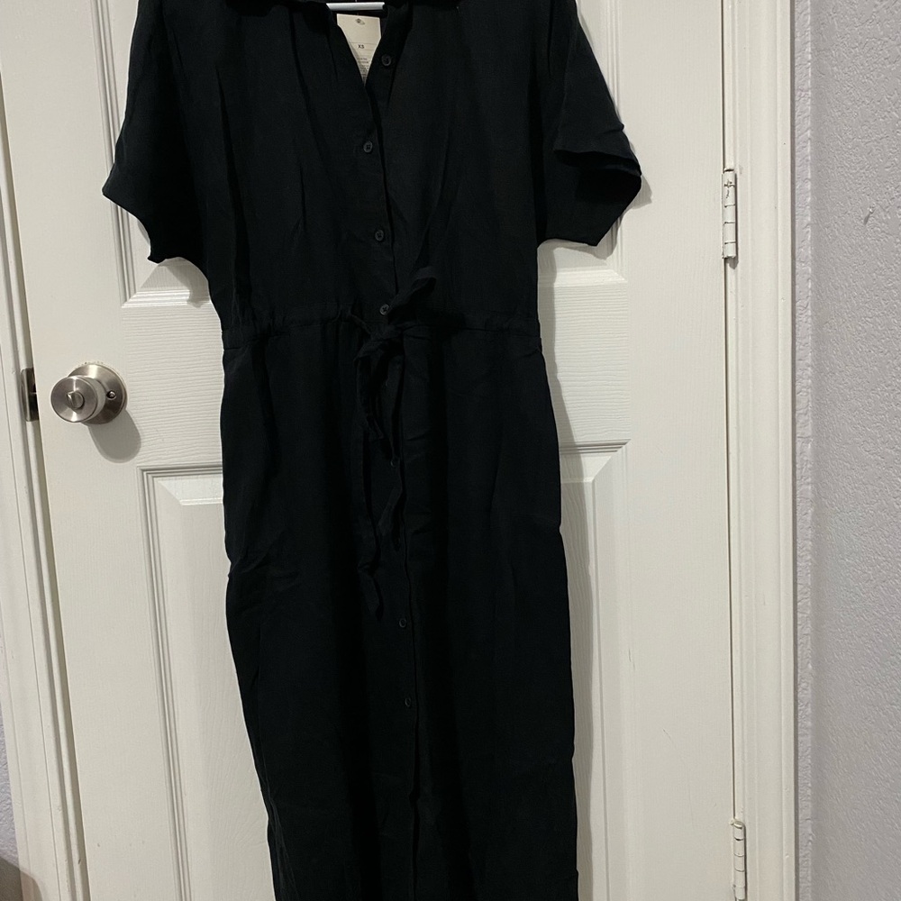 A New Day Black Collared Shirt Dress